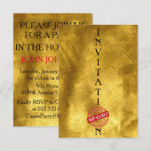 極秘招待 gentlemen ビジネス 招待状 (正面/裏面)