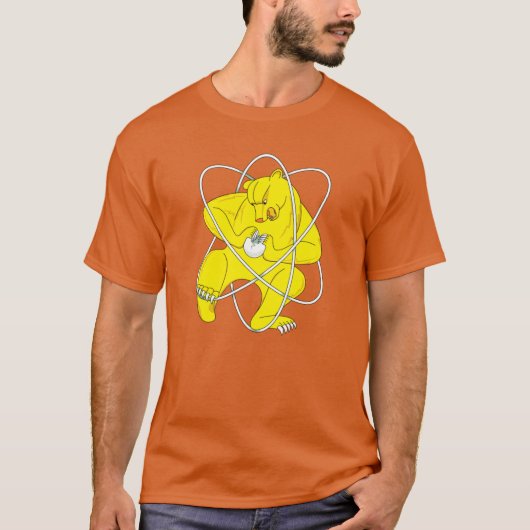 極秘都市ジェレズノゴルスクの原子熊の旗 i tシャツ (正面)