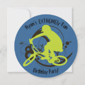 極端なサイクリング誕生日円招待状 招待状 (裏面)