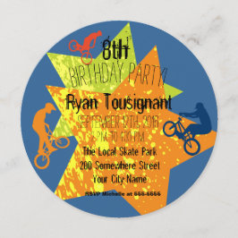 極端なサイクリング誕生日円招待状 招待状