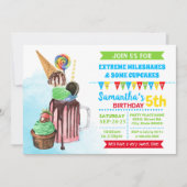 極端なミルクシェイクアイスクリーム誕生日パーティー 招待状 (正面)