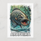 極端な釣り人のためのArapaimaモンスターフィッシュAmazon ポストカード (正面)