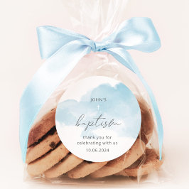 極簡藍天男孩洗禮 ラウンドシール