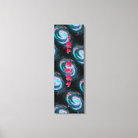 極緑遠くにスパイラル銀河系の宇宙 キャンバスプリント (正面)