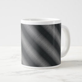 極薄の黒と白のグラデーションライン ジャンボコーヒーマグカップ