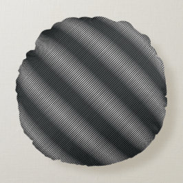 極薄の黒と白のグラデーションライン ラウンドクッション