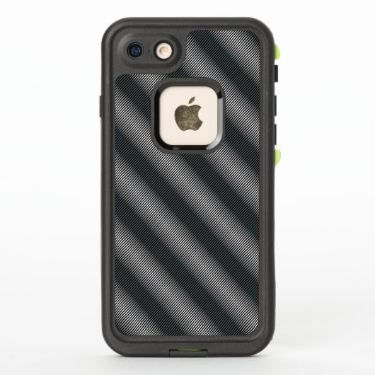 極薄の黒と白のグラデーション LifeProof iPhoneケース (裏面)