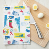 『極表現星』 |クリスマスアイコンパターン キッチンタオル (四つ折り)