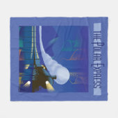 『極表現星』 |ノーザンライトのビンテージトラベル フリースブランケット (正面(横))