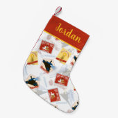 『極表現星』 |レトロステッカーのパターン スモールクリスマスストッキング (正面 (吊り時))