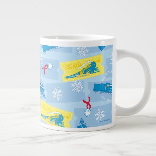 『極表現星』 |レトロ列車とチケットパターン ジャンボコーヒーマグカップ (右)