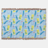 『極表現星』 |レトロ列車とチケットパターン スローブランケット (正面)