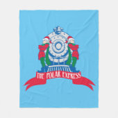 『極表現星』 |小人が電車で待機 フリースブランケット (正面)