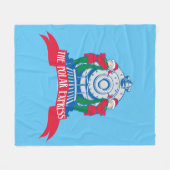 『極表現星』 |小人が電車で待機 フリースブランケット (正面(横))