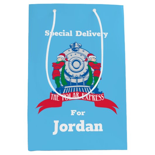 『極表現星』 |小人が電車で待機 ミディアムペーパーバッグ (正面)