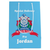 『極表現星』 |小人が電車で待機 ミディアムペーパーバッグ (裏面)