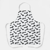 極長ダおもしろいッチシャンド(白黒) エプロン (正面)
