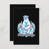 極飛び氷飛び跳ねおもしろいホッキョクグマ冬泳ぎ 招待状 (正面/裏面)