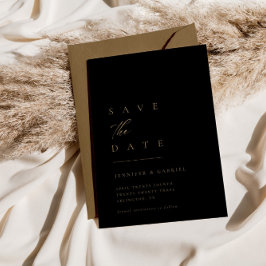 極minimalなゴールドタイポグラフィーのSave the Date | 招待状