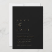 極minimalなゴールドタイポグラフィーのSave the Date | 招待状 (正面)