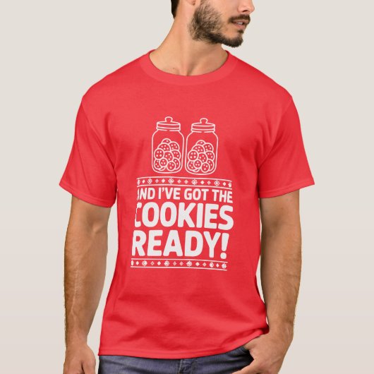 楽しいいたずらクッキー クリスマス準備万端 Tシャツ (正面)