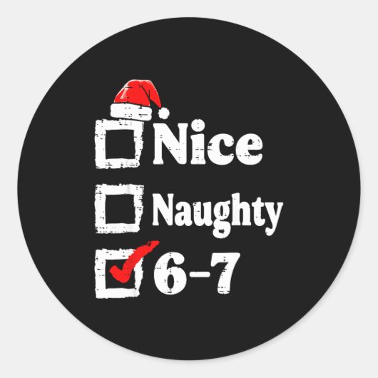 楽しいいたずら6 7 メメ おもしろクリスマス 6 7 Xmas ラウンドシール (正面)