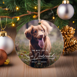 楽しいいたずら いい子のリスト ペット 写真 クリスマス セラミックオーナメント