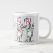 楽しいうさぎが描かれた母へのギフト ジャンボコーヒーマグカップ (右)