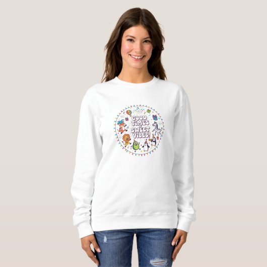 楽しいおかしいホリデーベクターTシャツ スウェットシャツ (正面フル)