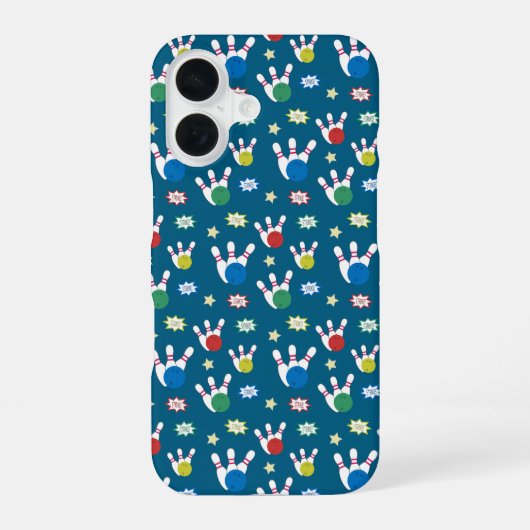 楽しいおしゃれボウリング柄 iPhone 16ケース (裏面)