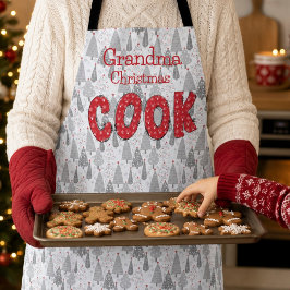楽しいおばあちゃんのクリスマスの料理人のホリデーギフト エプロン