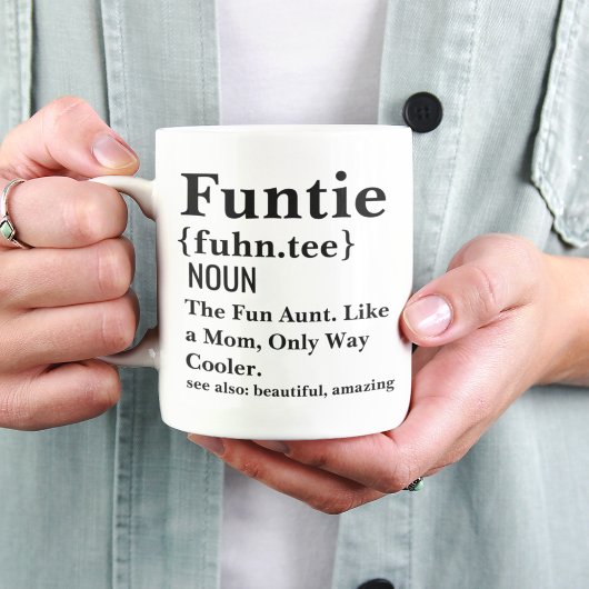 楽しいおばさん（Funtie）の定義マグカップ 冗談おばさんギフト コーヒーカップ