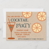 楽しいおもしろいクール段ボールカクテルパーティー企業の 招待状 (正面)