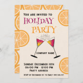 楽しいおもしろいホリデーカクテル企業のパーティー 招待状 (正面/裏面)