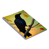 楽しいおもしろいレイヴンPerched On Branch ノートブック (右側)