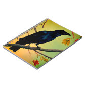 楽しいおもしろいレイヴンPerched On Branch ノートブック (左側)