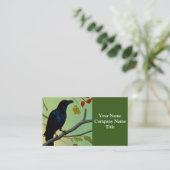 楽しいおもしろいレイヴンPerched On Branch 名刺 (スタンド正面)