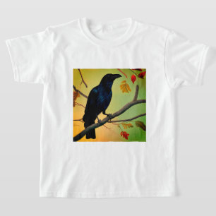 楽しいおもしろいレイヴンPerched On Branch Tシャツ
