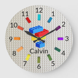 楽しいおもちゃのビルディングブロック 子供部屋 ラージ壁時計