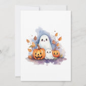 楽しいお化けとカボチャの子供ハロウィンパーティー 招待状 (裏面)