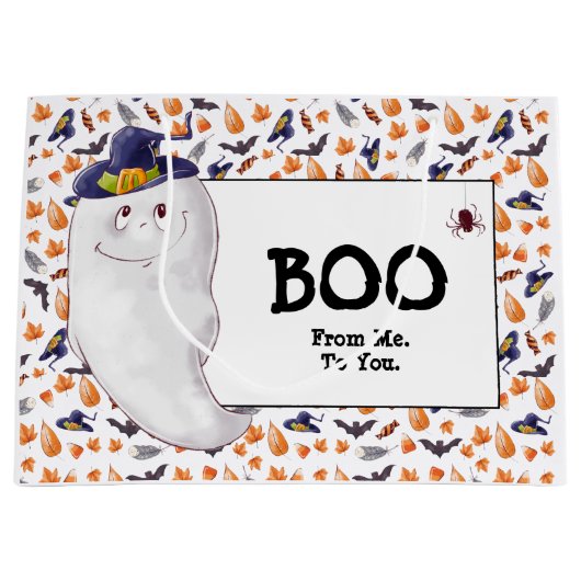 楽しいお化けのハロウィン ラージペーパーバッグ (正面)