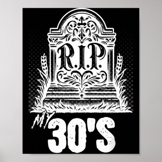 楽しいお墓の名言で30代を送る 30代の誕生日 ポスター (正面)