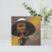 楽しいお気に入りのディーバ女性の黒い40歳の誕生日パーティー 招待状 (スタンド正面)