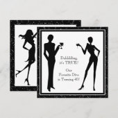 楽しいお気に入りのディーバ女性の黒い40歳の誕生日パーティー 招待状 (正面/裏面)