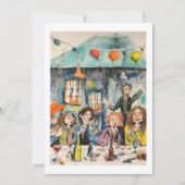 楽しいお祝いイラスト 招待状 (正面)