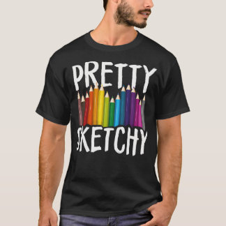 楽しいお絵描き好きのためのカラフルな色鉛筆アーティスト Tシャツ