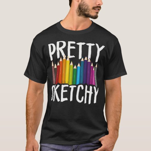 楽しいお絵描き好きのためのカラフルな色鉛筆アーティスト Tシャツ (正面)