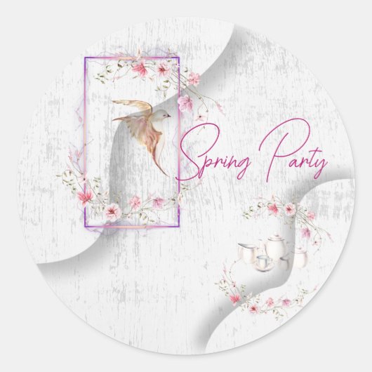 楽しいお茶のパーティー ラウンドシール (正面)