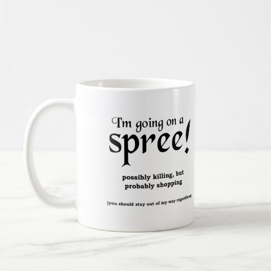 楽しいお買い物 Funny Mug コーヒーマグカップ (左)