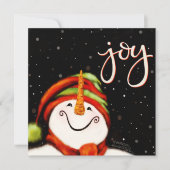 楽しいかわいい雪だるまのクリスマス インスピリビティ シーズンカード (正面)